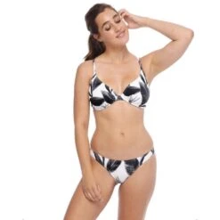 Body Glove Women's Black And White Solo D-F Cup Bikini Top