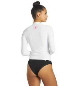 Body Glove Women's Basic Long Sleeve Fitted Rashguard -Wave Rider Gear 5672067465384 white 3a