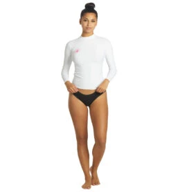 Body Glove Women's Basic Long Sleeve Fitted Rashguard -Wave Rider Gear 5672067465384 white 4a