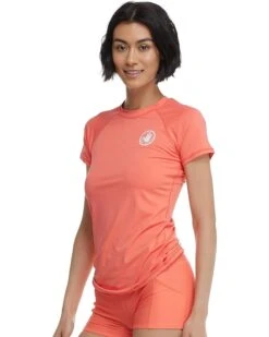 Body Glove Body Glove Women's Standard Smoothies In-Motion Solid Short Sleeve Rashguard With UPF 50+
