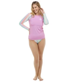 Body Glove Women's Vista Sleek Long Sleeve UPF 50 Rash Guard -Wave Rider Gear 7435105894568 lilac 4a