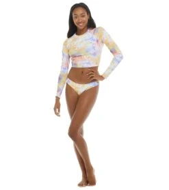 Body Glove Women's Illusion Let It Be Crop Long Sleeve UPF 50 Rash Guard -Wave Rider Gear 7484328345768 multi 4a