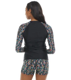 Body Glove Women's Abloom Sleek Long Sleeve UPF 50 Rash Guard -Wave Rider Gear 7484329001128 black 3a