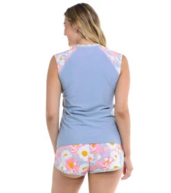 Body Glove Women's Wayta Exhale Short Sleeve UPF 50 Rash Guard -Wave Rider Gear 7626490249384 lightdenim 3a