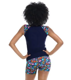 Body Glove Women's Vivid Field Exhale Short Sleeve UPF 50 Rashguard -Wave Rider Gear 7626492870824 indigo 3a