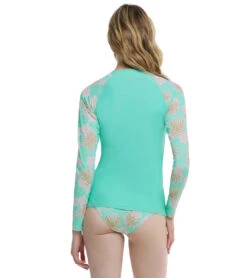 Body Glove Women's Wahine Sleek Long Sleeve UPF 50 Rash Guard -Wave Rider Gear 7626501980328 crystal 3a