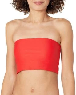 Body Glove Women's Standard Smoothies Sunrise Solid Bandeau Style Bikini Top Swimsuit