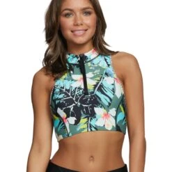 Body Glove Oahu Aloha Sports Bra In Cactus